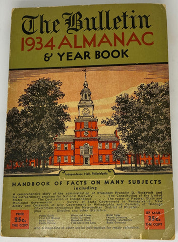 1934 Philadelphia Bulletin Almanac