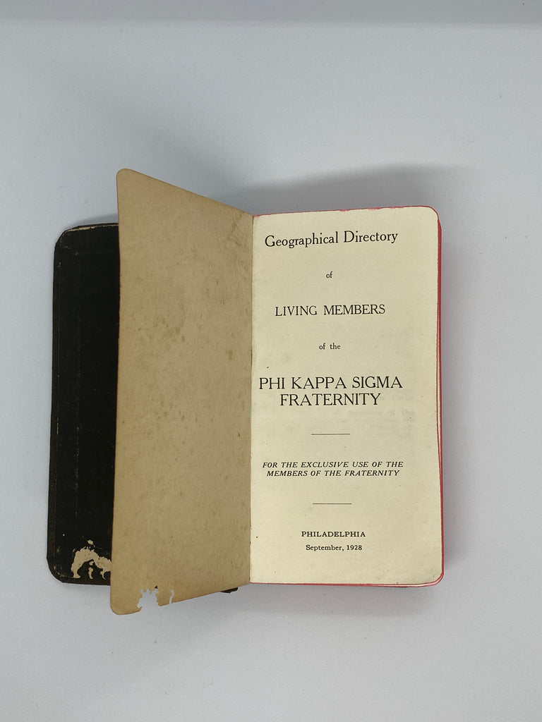 1928 University of Pennsylvania Phi Kappa Sigma (ΦΚΣ) Directory