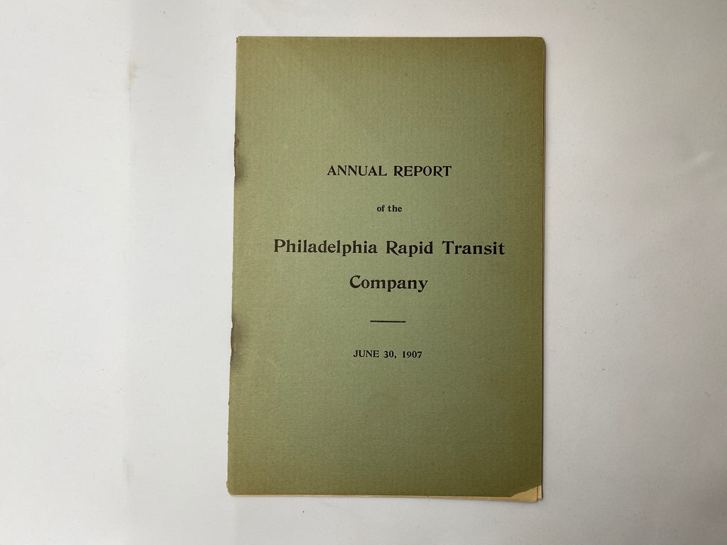 Philadelphia Rapid Transit Company PRT 1907 Annual Report 14 pages