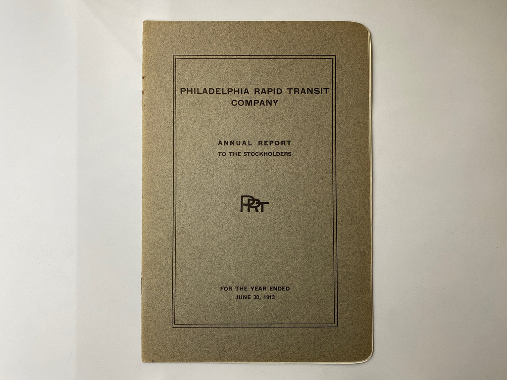 Philadelphia Rapid Transit Company PRT 1913 Annual Report 16 pages