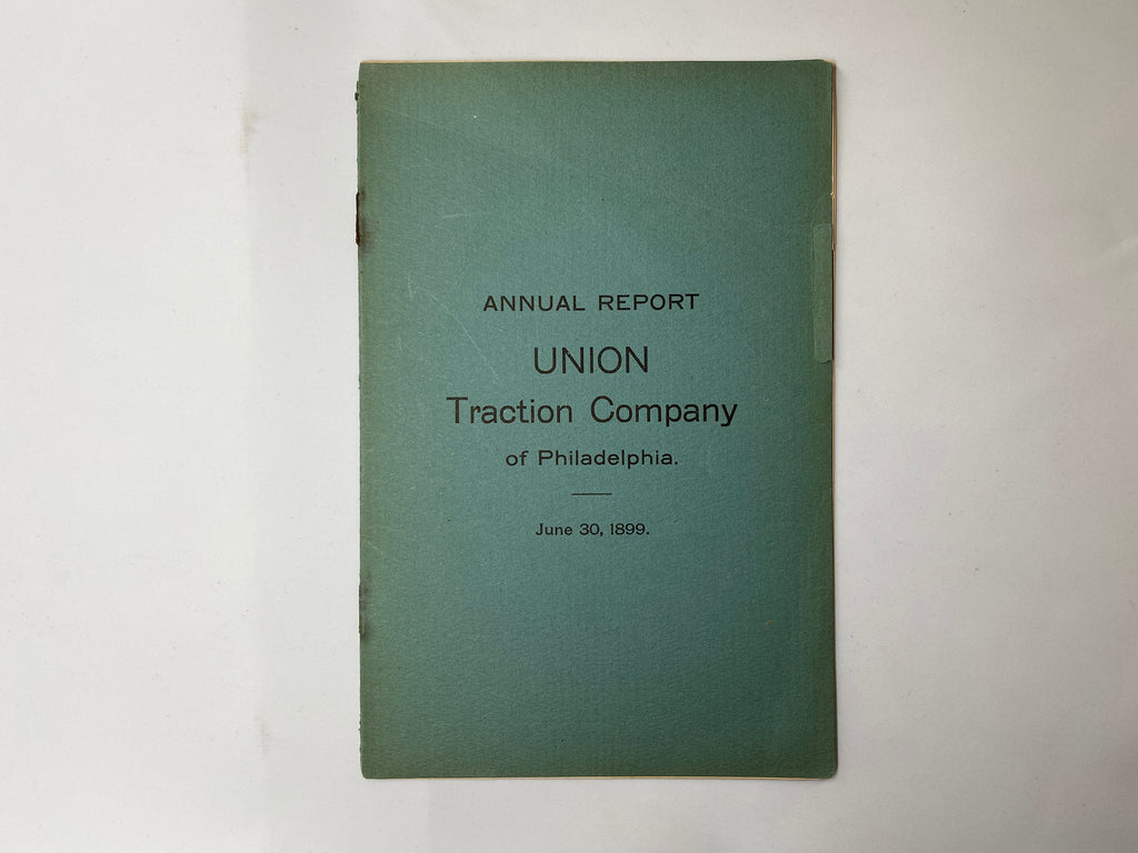 Union Traction Company of Philadelphia 1899 Annual Report 8 pages